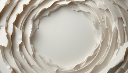Poster - Artistic paper layers creating circular whirl studio image composition minimalist environment close-up viewpoint abstract concept for visual impact