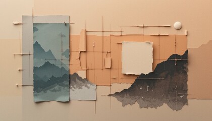 Poster - Artistic mountain landscape creation digital studio abstract design minimalist environment aerial view creative concept for visual inspiration
