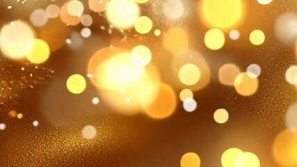 Poster - Sparkling golden bokeh lights creating a festive atmosphere during an evening celebration