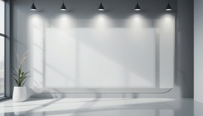 Poster - Modern art display space in a contemporary gallery minimalist design bright ambiance indoor viewpoint creative concept for art lovers