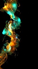 Poster - Colorful liquid patterns swirl gracefully in mesmerizing display against a dark background