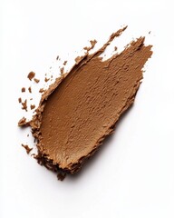 Poster - Elegant smear of brown cosmetic product on a clean white background for beauty and fashion industry
