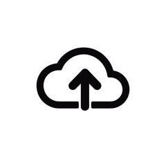 Poster - Cloud upload icon with arrow, digital storage concept