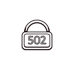 Poster - HTTP error 502 lock icon representing server issues, web development concept