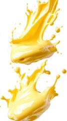 Poster - vibrant mango juice explosion against a pristine white backdrop dynamic splash of refreshing tropica