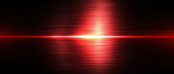 Poster - Luminous crimson radiance on dark metallic surface creating a mesmerizing abstract background with a futuristic and modern aesthetic