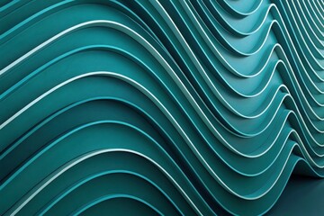 Poster - Abstract Blue Fractal Wave Design with Geometric Patterns and Futuristic Illusions. abstract fractal background