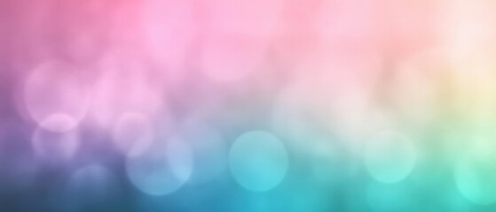 Poster - Ethereal Pastel Dreamscape Soft Gradient Background with Bokeh Lights for Gentle and Dreamy Visuals