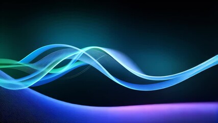 Wall Mural - vibrant light waves undulate smoothly against a dark backdrop, creating enchanting patterns that cap