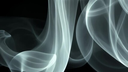 Poster - Soft flowing smoke dances gracefully against a dark background in serene patterns and shapes