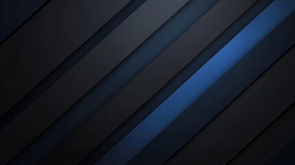 Poster - Abstract dark background with diagonal stripes of black and blue creating a modern and elegant design suitable for digital use