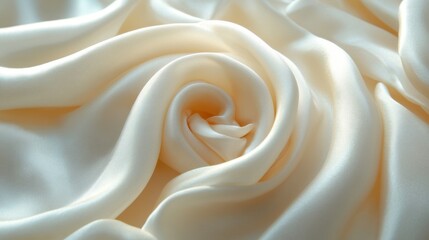 Poster - Elegant ivory silk fabric with delicate folds and smooth texture creating a luxurious and sensual backdrop for fashion and design projects