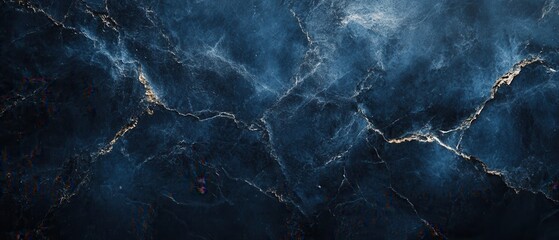 Poster - Elegant navy blue marble texture with gold veins creating a luxurious and sophisticated backdrop for design projects and artistic creations