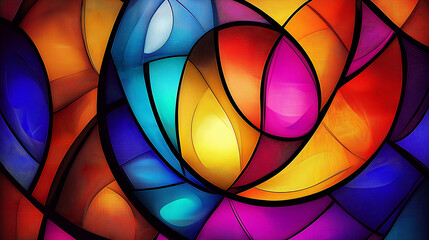 Aufkleber - Colorful abstract background showing intertwined shapes creating dynamic composition