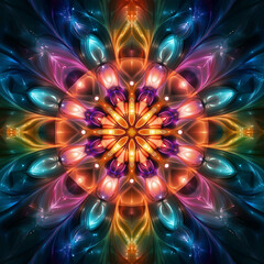 Aufkleber - Colorful abstract mandala showing spiritual harmony and balance