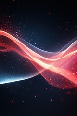 Poster - Abstract background with flowing red and blue light trails creating a dynamic and modern visual effect on dark space
