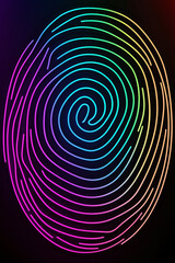 Poster - Glowing fingerprint showing access granted in futuristic style