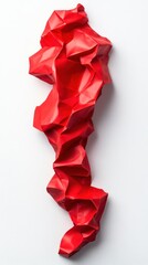 Poster - Abstract Red Sculpture on White Background Capturing Modern Art Design with Bold Color and Dynamic Form for Creative Visuals