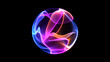 © Aksver - Glowing colorful abstract vibrant particle 3d energy sphere. Modern technology, science, engineering, and artificial intelligence background.Blue and pink fluid ball