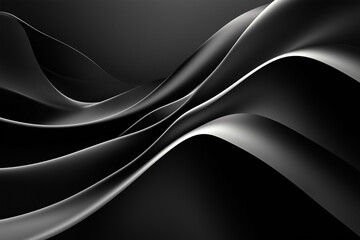 Aufkleber - black and white image of a wave with a silver tint. The image has a moody and mysterious feel to it, as if it is capturing a moment in time. The wave appears to be moving in a fluid