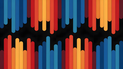 Poster - chromatic symphony: a vibrant, rhythmic tapestry of colorful lines creates a visually dynamic compos