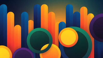 Poster - dynamic colorful abstract: a vibrant and dynamic abstract composition featuring a playful array of c