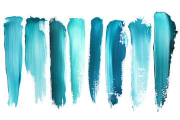 Poster - Vibrant turquoise and blue brushstrokes create a dynamic pattern of color against a clean white backdrop