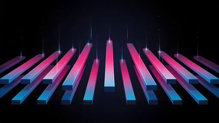 Poster - Dynamic Data Visualization:  An abstract depiction of colorful bars, representing data in a modern, sleek graphic that's perfect for visualizing trends and analytics. 