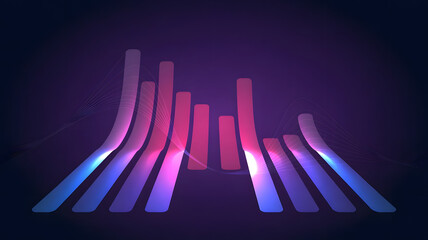 Poster - Data Visualization: A visually stunning graphic showcasing data representation, with dynamic shapes and gradient colors, perfect for business analysis and technology concepts. 