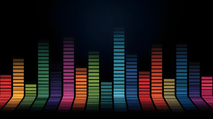 Poster - dynamic spectrum: a vibrant illustration of an equalizer, showing bars of varying heights and vivid 