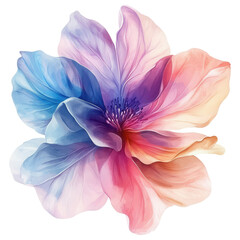 Poster - beautiful abstract flower with pastel colors, showcasing delicate petals Clipart Photo isolated on transparency background