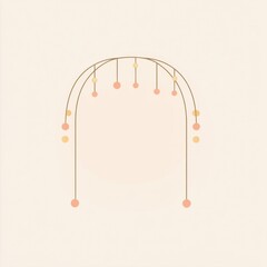 Poster - Clean minimalistic logo design featuring a festive lights arch with soft pastel background in modern aesthetic suitable for various occasions