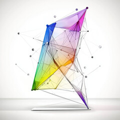 Leinwandbilder - Abstract Rainbow Geometric Shape Digital Art
