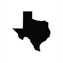 Wall Mural - black texas state silhouette on white background