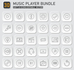 Poster - Comprehensive Soft UI Music Player Icon Bundle for Creative Applications
