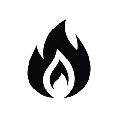 Wall Mural - Black flame vector illustration on a white background