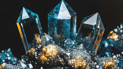Poster - A stunning collection of vibrant crystals displaying rich colors and unique shapes captured in a natural setting highlighting their beauty and value.