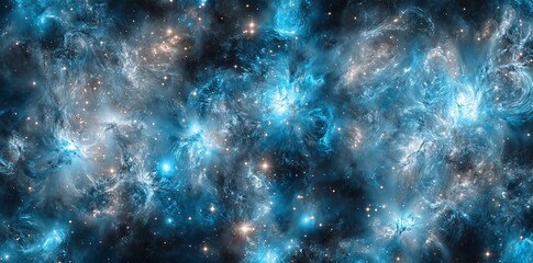 Wall Mural - the background is a 360-degree space scene with nebula and stars, utilizing equirectangular projecti