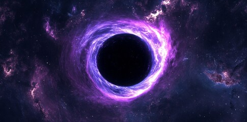 Wall Mural - the massive black hole is presented in a 360-degree panorama with equirectangular projection for use