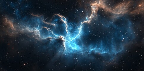 Wall Mural - a 360-degree panoramic view of a space nebula in equirectangular projection serves as an environment