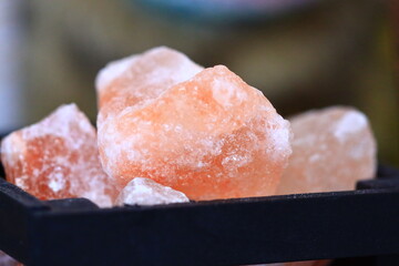 Aufkleber - A small bowl filled with Himalayan rocks, ideal for use as a decorative accent or in still life photography.