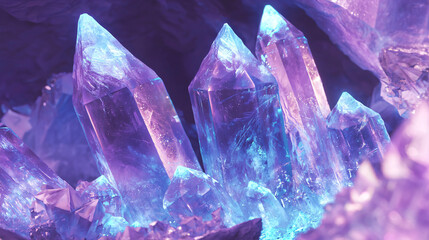 Poster - Mesmerizing crystals with elegant fluorite formations and shimmering surfaces captured in a radiant display of natural beauty.