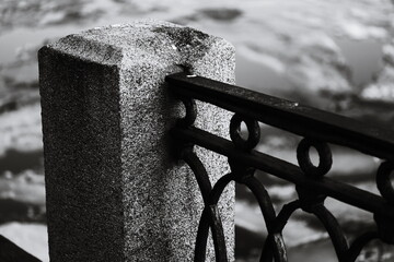 Poster - A classic railing shot in monochrome.