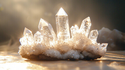 Poster - Stunning silver crystal lace formation backlit to create a beautiful silhouette of natural minerals and crystals in an artistic display.