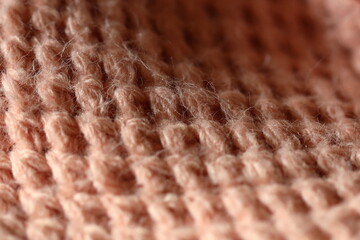 Poster - Cozy brown knitted blanket texture, great for winter and autumn themes.