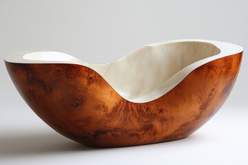 Poster - a large wooden decorative bowl displayed against a neutral background
