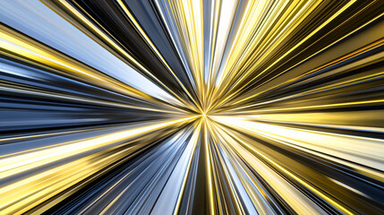 Poster - Stunning yellow and blue light creating an iridescent sky with diffused glow captured from a high angle perspective in a fantasy landscape.