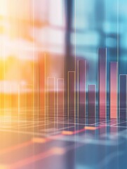 Leinwandbilder - Visual representation of e-commerce sales growth through modern financial charts in a professional setting