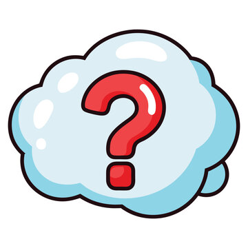 Cloud speech bubble with interrogation sign