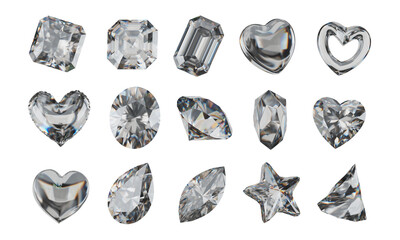 Fototapete - White holographic objects decoration set pack isolated background 3d rendering	
